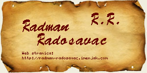 Radman Radosavac vizit kartica